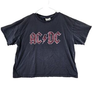 ACDC H&M Graphic T Shirt Womens XXL Dark Gray Band Tee